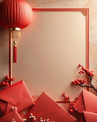 Chinese New Year Luxury Background with Red and Gold Festive