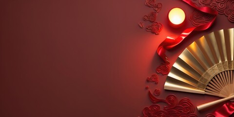 Chinese New Year Luxury Background with Red and Gold Festive