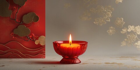 Chinese New Year Luxury Background with Red and Gold Festive