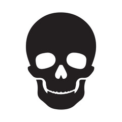 Fototapeta premium Minimalist human skull vector illustration, clean anatomical bone design for medical, gothic, or halloween concepts, isolated flat style graphics on white background