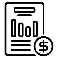 Financial Chart Icon with Dollar Symbol