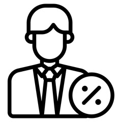 Businessman with Discount Icon