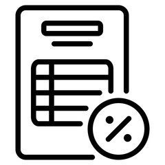Financial Report Icon with Discount Percentage