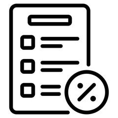Checklist with Discount Percentage Icon