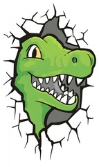 Fototapeta premium Cartoon colored dinosaur animal illustration