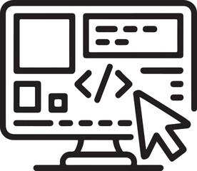 Web development icon representing coding and design