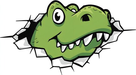 Fototapeta premium Cartoon colored dinosaur animal illustration
