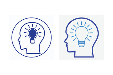 Innovation Concepts With Lightbulb Head Icon Set, Creative Ideas