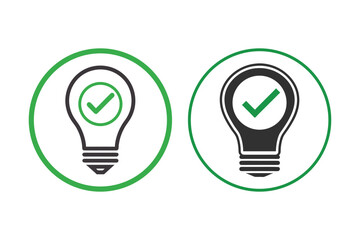 Idea Concepts With Lightbulbs And Checkmarks, Innovation Solutions