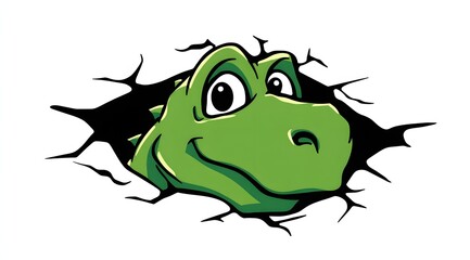 Obraz premium Cartoon colored dinosaur animal illustration