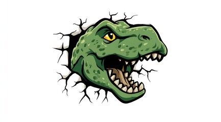 Fototapeta premium Cartoon colored dinosaur animal illustration