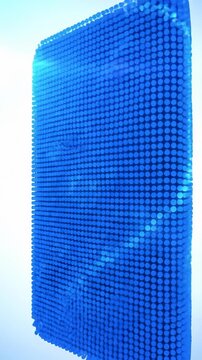 Abstract Blue Cube Made of Spheres, Digital Animation