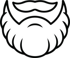 Beard and Mustache Line Icon Logo, Minimal black line illustration of a beard and mustache icon, representing masculinity, barber culture, grooming, and male style branding concepts.

