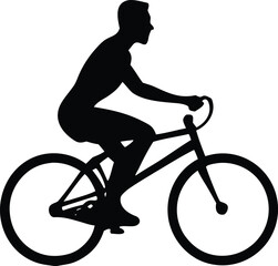 Naklejka premium Man riding bicycle