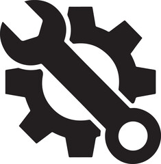 Maintenance and repair symbol with wrench and gear