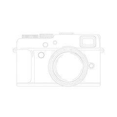 Minimalist camera illustration vector outline of classic photographic device