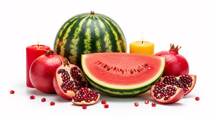 pomegranate and watermelon