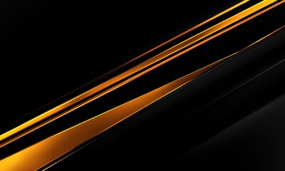 Abstract golden lines against black background modern design element