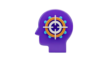 Targeting Mind Concept 3D Icon transparent background
