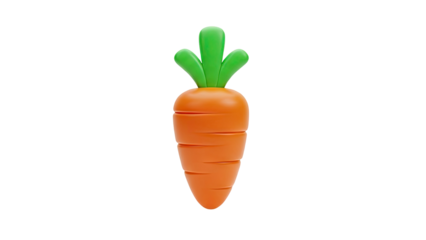 3D Carrot Icon transparent background