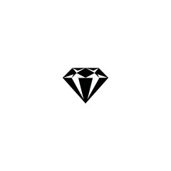 Black diamond icon on white background symbolizing value and luxury
