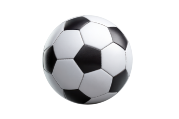 Classic black and white soccer ball on a black background studio shot sport game, Isolated On White Background, Png Transparent