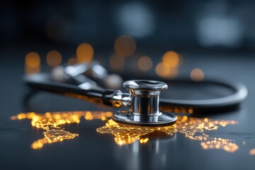 Medical equipment on dark surface