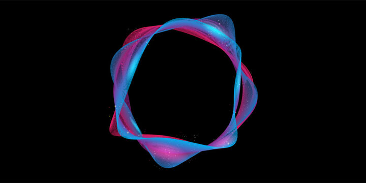 Beautifully shining colour wheel on black background.