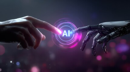Human and ai connecting through technology