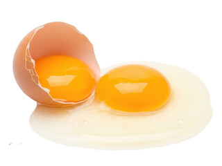 Broken egg yolk isolated on transparent background