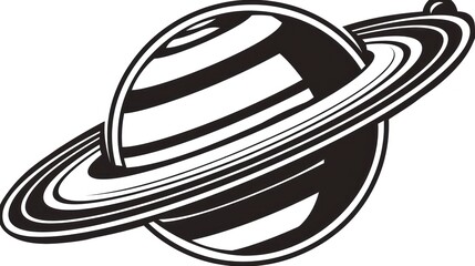 Stylized illustration of a planet with rings for design and visualization