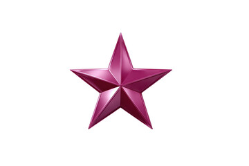 Obraz premium Metallic pink five pointed star isolated on black background 3d render image, Isolated On White Background, Png Transparent