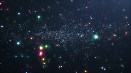 A celestial galaxy filled with vibrant stars and colorful cosmic dust viewed from a distant perspective in the vast universe - Powered by Adobe