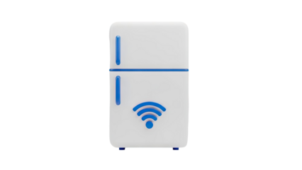Smart Fridge Icon with Wi-Fi Symbol transparent background