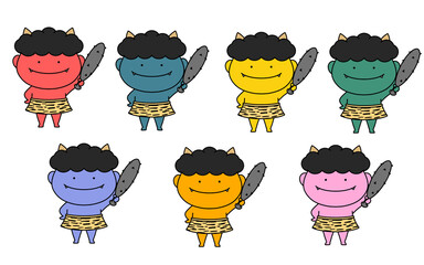 節分の鬼のイラストセット