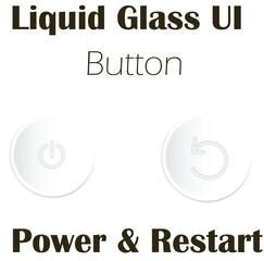 Fototapeta premium 3d liquid glass power and restart button for ui and ux design