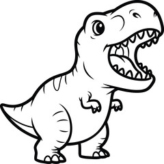 Cute and funny dinosaur T-Rex vector illustration character for kids apparel and nursery decoration projects on a transparent background.