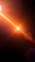 soft radiant lens flare with warm orange glow and subtle cinematic light rays