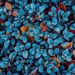 seamless pattern with colorful leaves