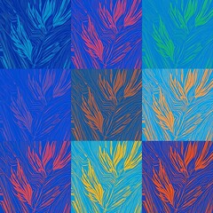 abstract seamless pattern with leaves