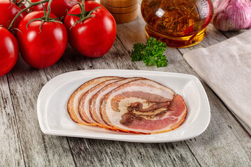 Iralian pancetta sausage pork meat