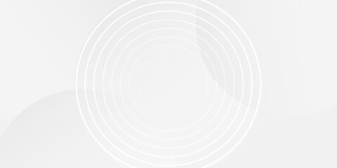 Naklejka premium White geometric abstract background overlap layer on bright space with lines effect decoration. Modern graphic design element circles style concept for banner.