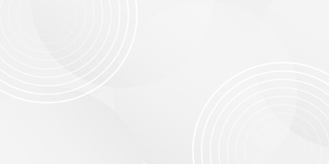Fototapeta premium White geometric abstract background overlap layer on bright space with lines effect decoration. Modern graphic design element circles style concept for banner.