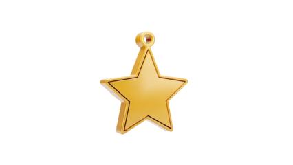 Golden Star Icon with Loop transparent background