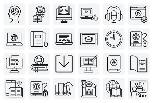 Online Education And E-Learning Concepts &ndash; Digital Reading, Video Presentations, And Online Testing For Remote Learning Platforms