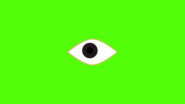 Eye on Green: A simple eye graphic against a vibrant green backdrop, symbolizing vision, awareness, or observation.