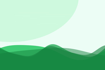 Obraz premium Green hills with abstract minimalist design in soft pastel colors and gentle gradient texture for environmental
