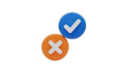 Checkmark and Cross Icons on transparent background