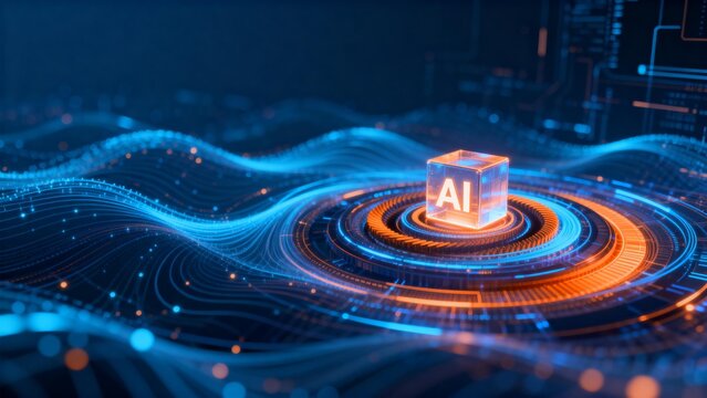 AI technology abstract design - Powered by Adobe