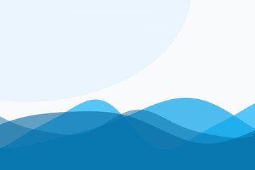 Ocean Waves in Calm Serene Blue Tones with Soft Gradient for Background Design